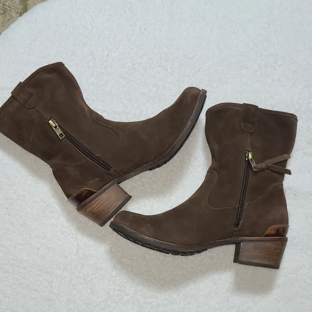 UGG Briar  Suede Zip Up Ankle Boots Size 6 Women's - Picture 3 of 10